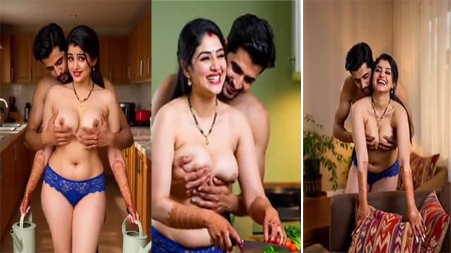 Horny Bhabhi Boobs Presses His Nude Kinky Devar